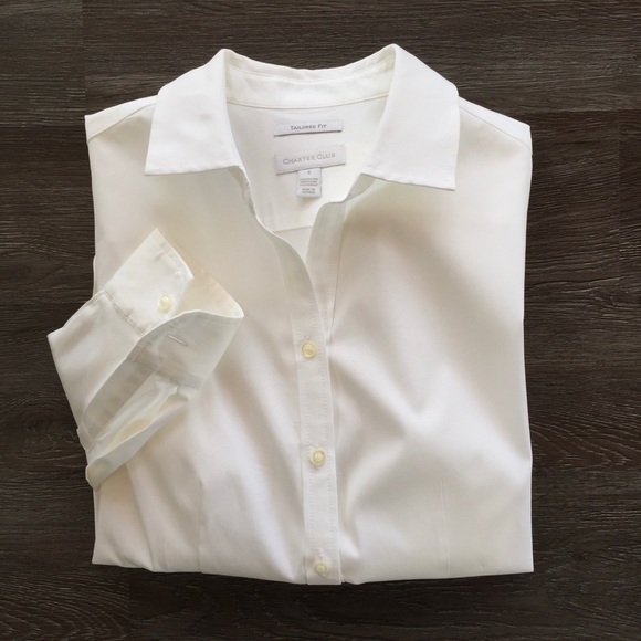❀ Charter Club Tailored Fit White Button Down ❀ - Picture 3 of 10